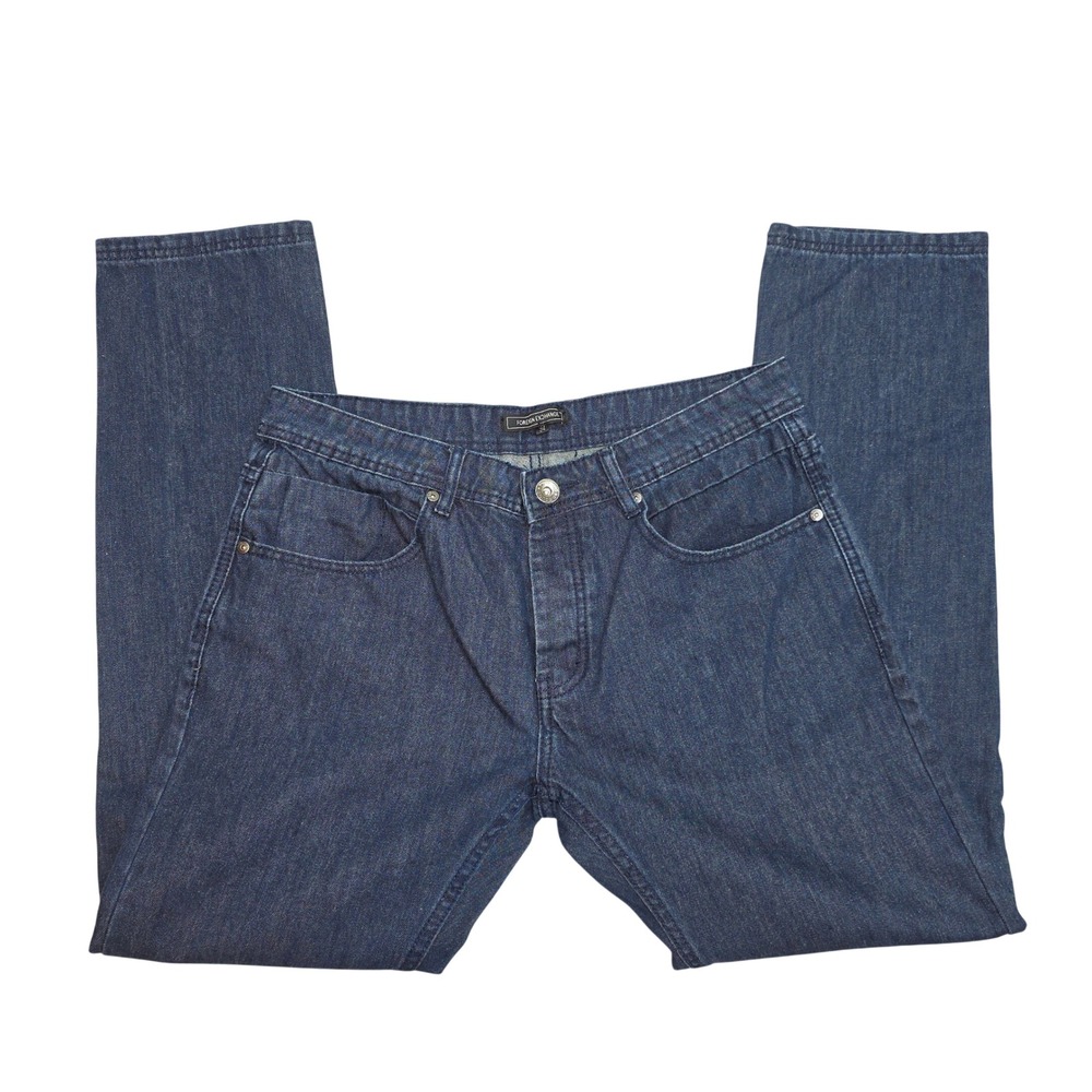 Foreign Exchange Womens Dark Wash Straight Leg 100% Cotton Jeans MD-1050 Size 34